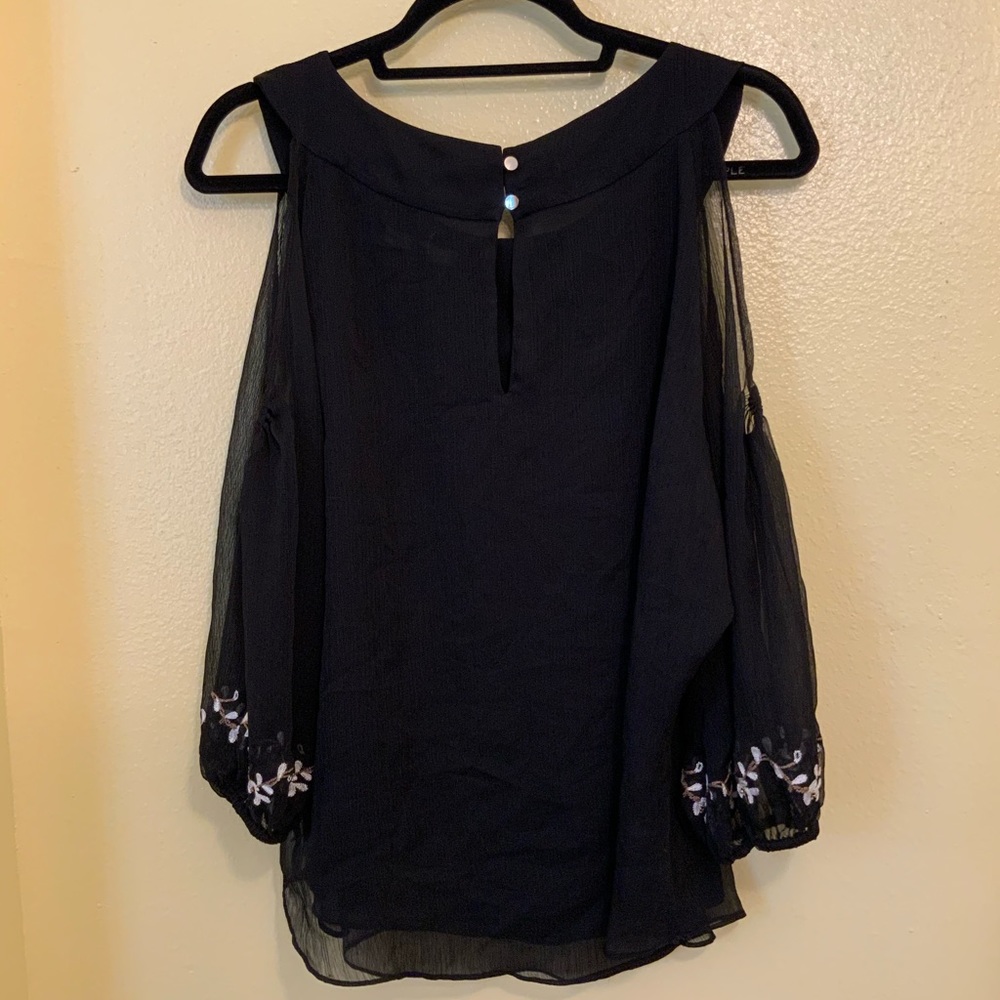 White House Black Market black blouse size large - Picture 5 of 7